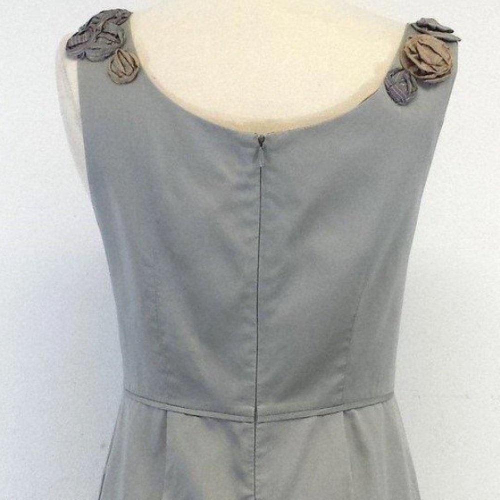 Anthropologie Baraschi Grey Dress Floral Neckline - Picture 4 of 5
